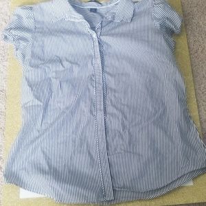 GAP Womans Strippes Blouse Button Up Shirt